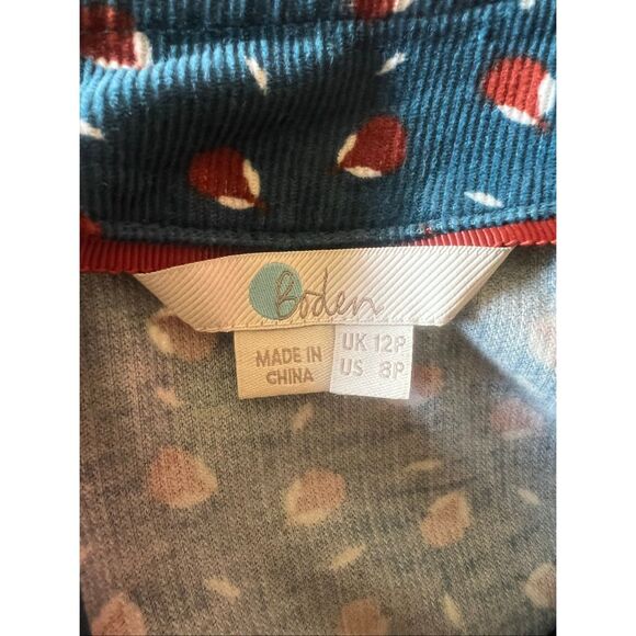 Boden Women 8P Corduroy blue Acorn Shift Dress 3/4 Sleeve career casual - Picture 8 of 9